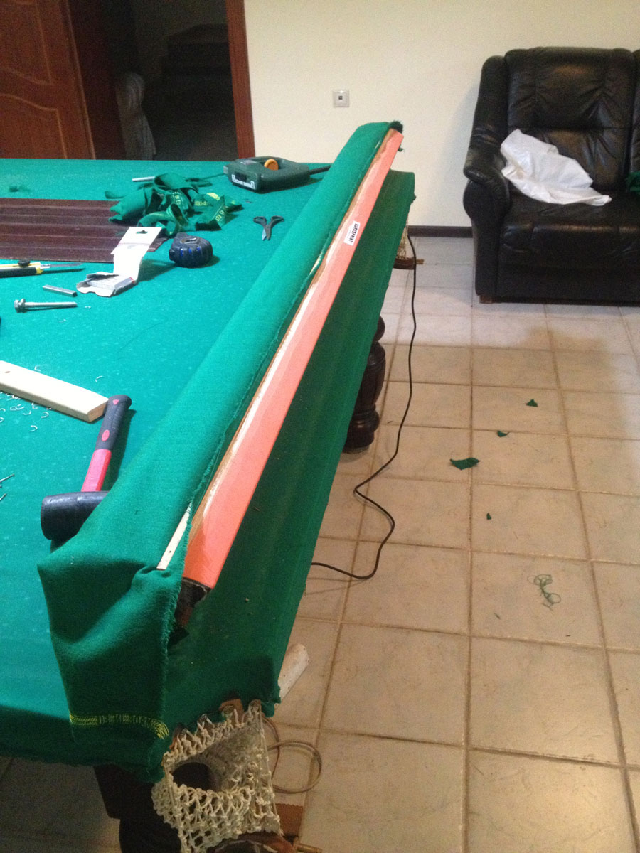 ремонт бортов бильярдного стола